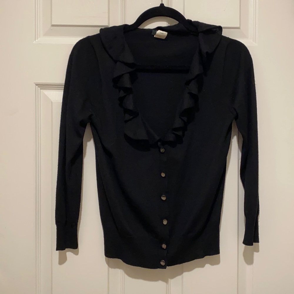 Jcrew Merino wool Ruffle cardigan
